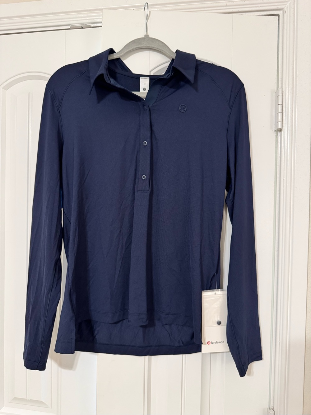 lululemon athletica Navy Long-Sleeve Button Polo